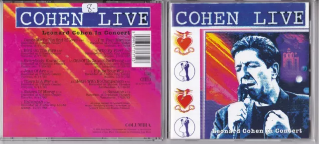 Leonard Cohen -Cohen Live - Leonard Cohen In Concert- CD Columbia