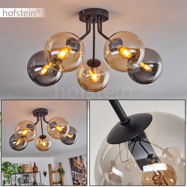 Flur Wohn Schlaf Zimmer Kugelleuchte Decken Lampe Bernstein Rauchglas modern