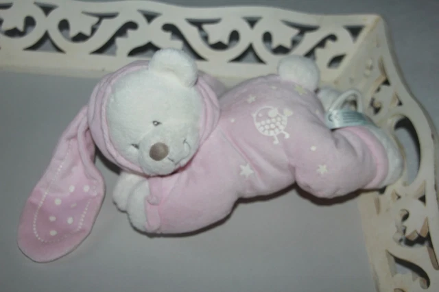 Doudou Nicotoy Simba Ours Deguise Lapin Rose Etoile Musical   Neuf