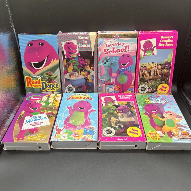 BARNEY THE PURPLE Dinosaur VHS Lot Of 8 Tapes 90s Children's Show EUR