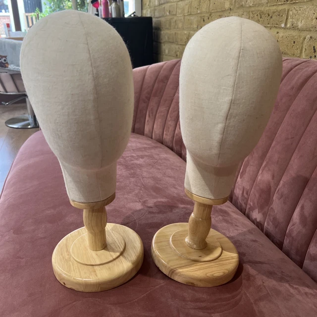 2x Tischplatte Canvas Perücke Herstellung Schaufensterpuppe Hut Halter Ständer Display