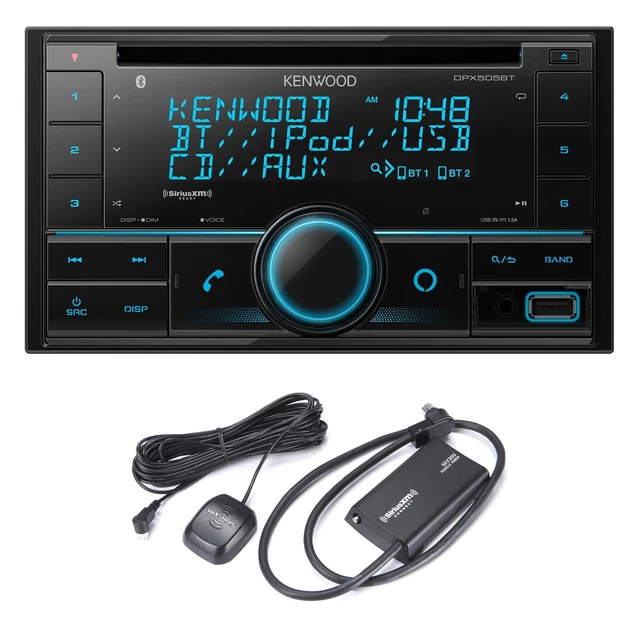 Kenwood DPX505BT Bluetooth USB Double DIN CD receiver with a Sirius XM SXV300...