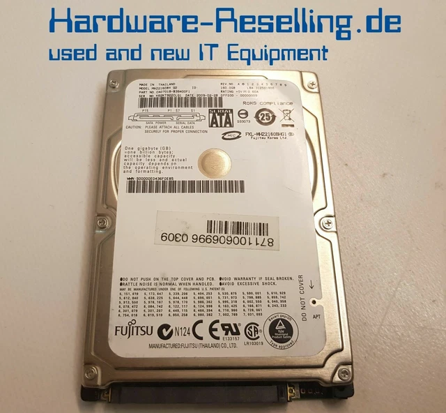 FUJITSU 160GB 5400RPM SATA 2,5 " HDD MHZ2160BH G2 CA07018-B39400F1 EUR  28,02 PicClick FR