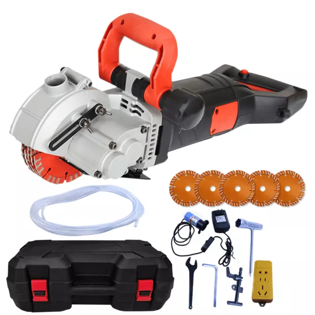 110V Wall Chaser Saw Electric Infrared Groove Cutter Slotting w/ 5PCS Blades