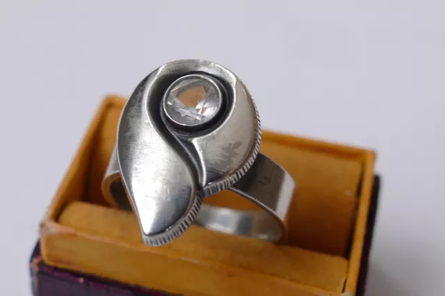 Sten Karl Laine Finland Designer Ring Bergkristall 925 Silber Vintage ring