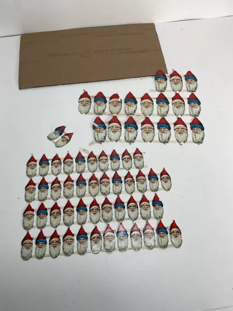 Antique Paper German Santa Claus Head Die Cut PZB Decorations