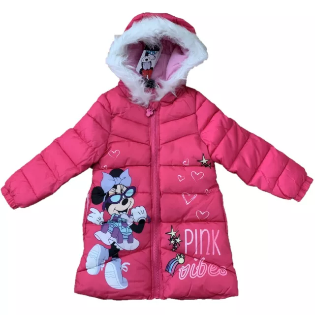Giacca invernale imbottita con cappuccio bambina bambini Disney Minnie 3-8 Y