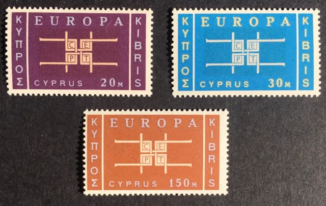 1963 Cyprus Europa Set of 3 SG234 - SG236 MNH