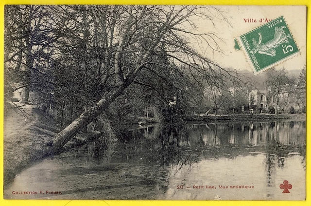 cpa View Rare Collection F. FLEURY 92 - CITY of AVRAY Artistic View of Petit LAC