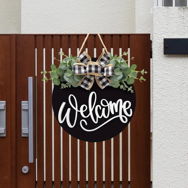 Panneau Bienvenue Interchangeable Porte D'entrée 4 Couronnes
