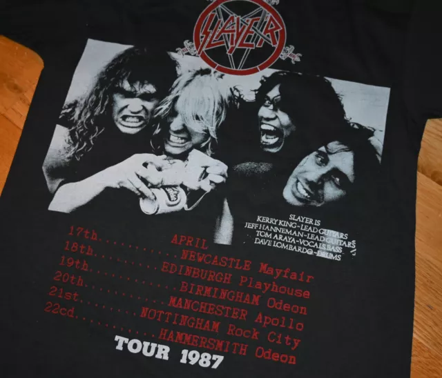*1980's SLAYER* vtg rare 1987 Euro Tour concert tee shirt (S) Small rock metal