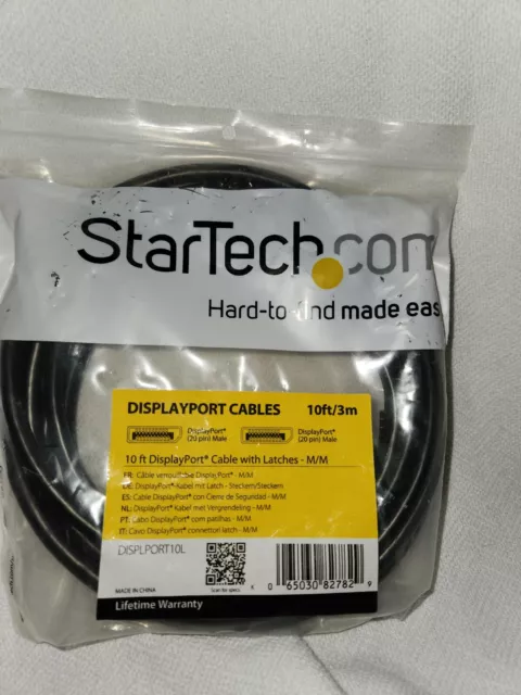 Cable DisplayPort Star Tech 10 pies con pestillos - M/M