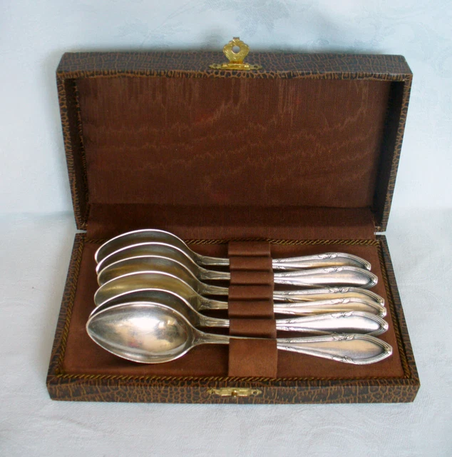 6 Kaffeelöffel - Bruckmann 320 - 800er Silber