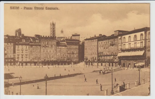 1913 - Antica Cartolina Di Siena - Piazza Vittorio Emanuele - Formato Piccolo