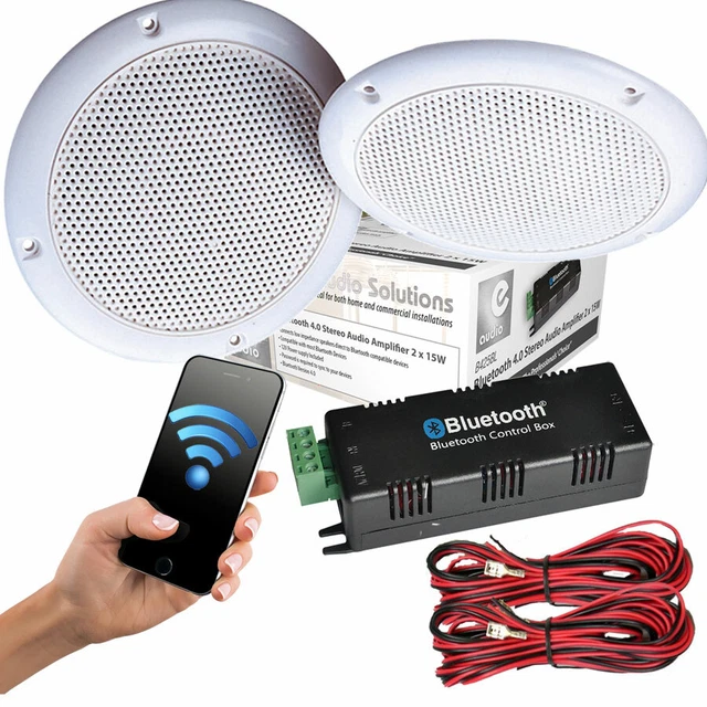 KITCHEN BATHROOM CEILING Speakers and Wireless Bluetooth Amplifier