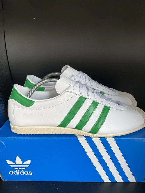 ADIDAS WHITE & GREEN OVERDUB TRAINERS UK9 FV9683 BNIBWT