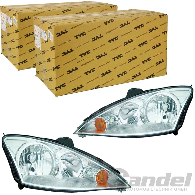2xTYC H7/H1 FANALE SINISTRO + DESTRO CROMATO per FORD FOCUS I DAL 10.2001 LIFT