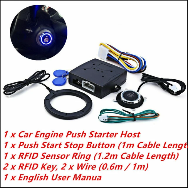 ENGINE PUSH START Button RFID Lock Ignition Starter Keyless Entry Alarm