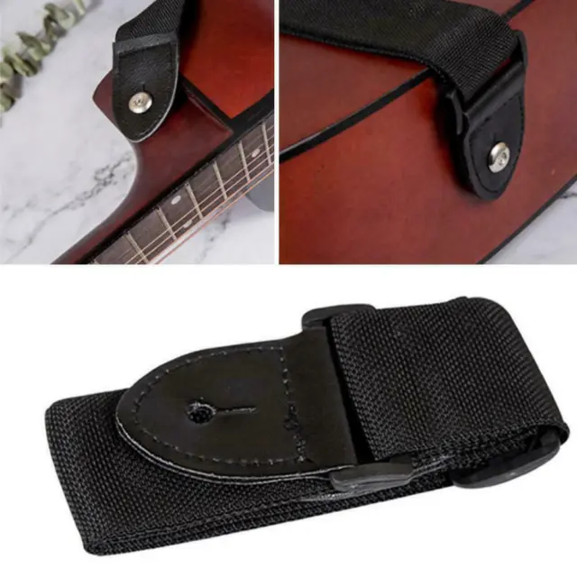 Nylon Guitar Strap For Acoustic Electric Bass Adjustable Nylon Soft Belt Bl