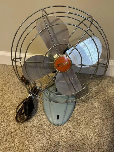 Vintage McGraw ZERO Green Fan Model 1265R 55W Industrial Cage Prop