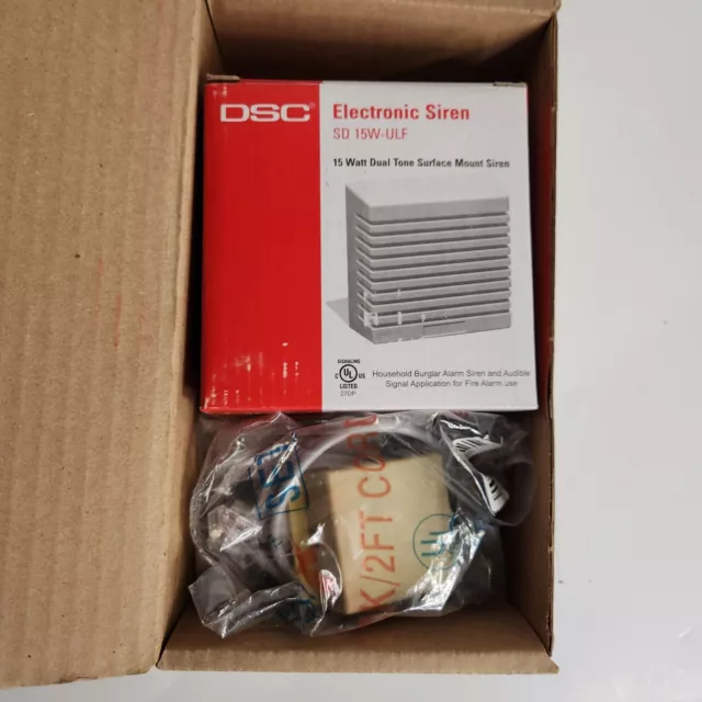 DSC Electronic Siren SD 15W-ULF Indoor New Alarm System Siren Wired Dual Tone