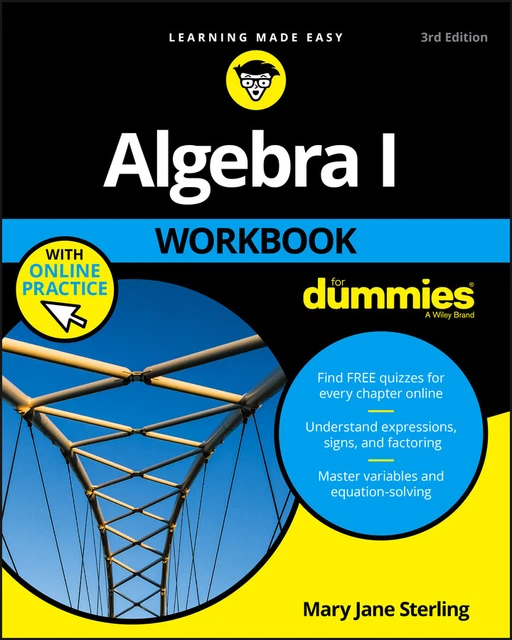 NEW BOOK Algebra I Workbook For Dummies by Mary Jane Sterling (2017)