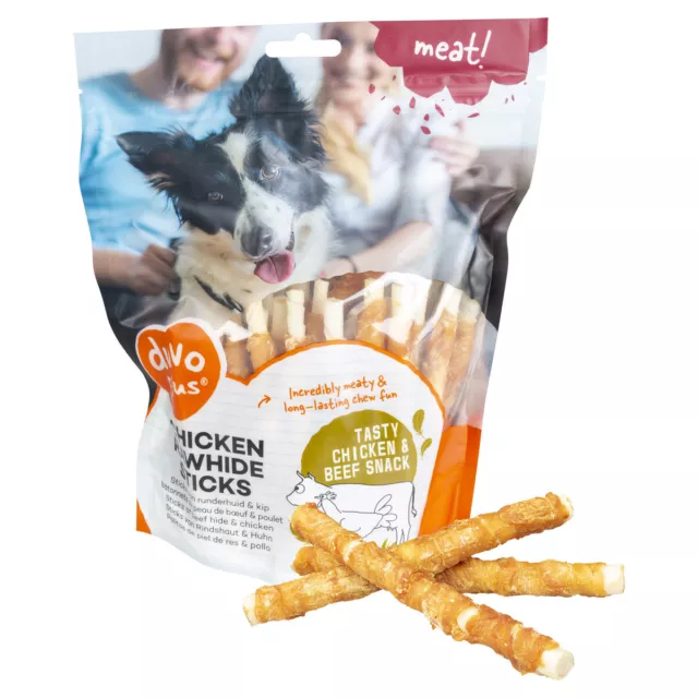 Duvo+ Viande ! Rindshaut & Poulet Bâtons 400 G, Friandise pour Chien, Neuf