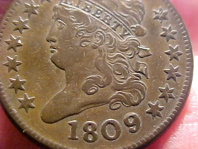1809 / 6  Half Cent, Classic Head, Tough Early Date Copper NICE XF   GRADE !
