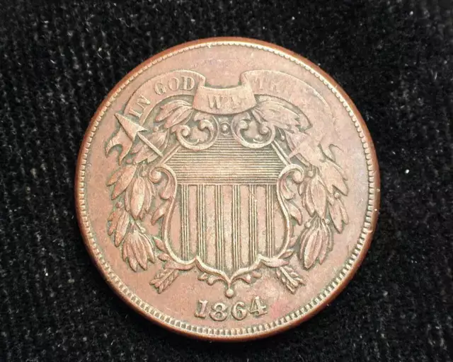 HS&C: 1864 Two Cent Piece VF - US Coin
