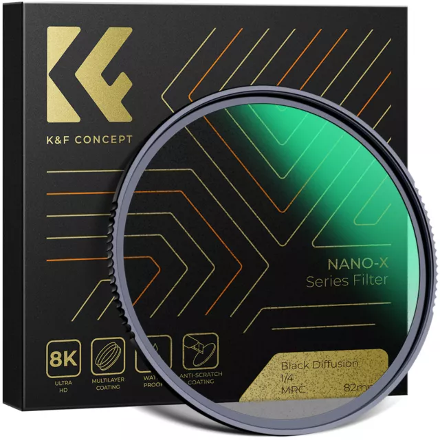 K&F Concept 37-82mm Black Mist Soft Filter1/8 1/4 1/2 Schwarzer Diffusionsfilter 2