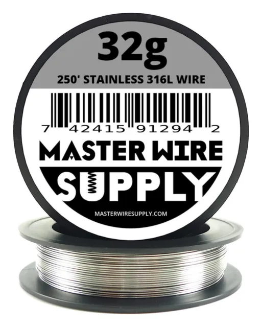 MWS - Stainless Steel 316L - 250 ft - 32 Gauge - Round Wire