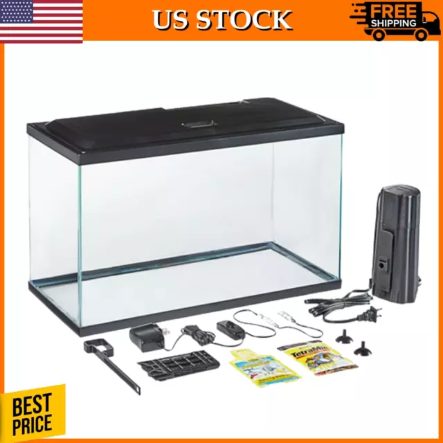 Aqua Culture Aquarium Starter Kit Fish Tank 10 Gallon Water Tank + LED Light NEW