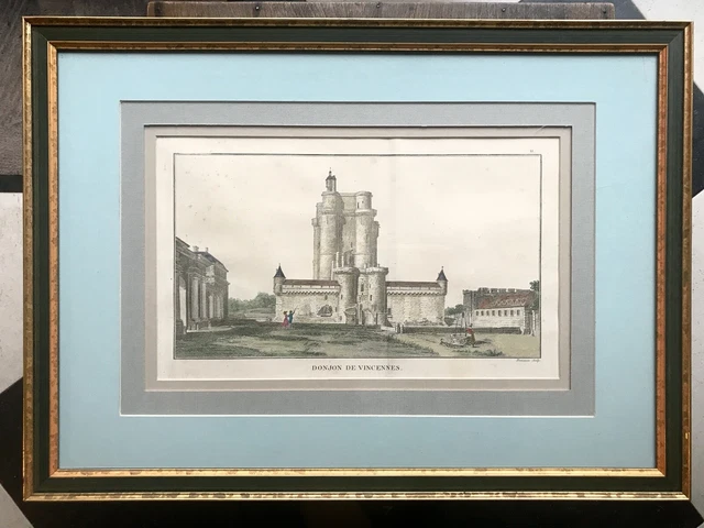 Le Donjon de Vincennes - chisel engraving on copper by Demaison, 18th century