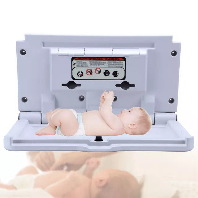 Commercial Folding Baby Change Table Diaper Changing Station Wall Mounted
