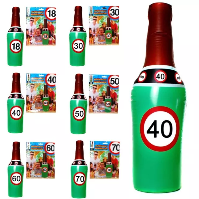 Sektflasche aufblasbar  18 30 40 50 60 70 Geburtstag - Höhe 70 cm Party Deko