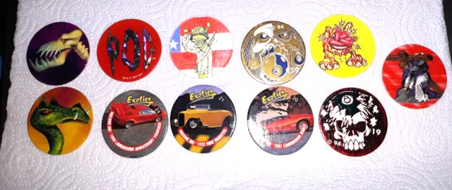 Bottle Caps 11 various Monsters Exotic Cars Religious