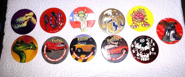 Bottle Caps 11 various Monsters Exotic Cars Religious