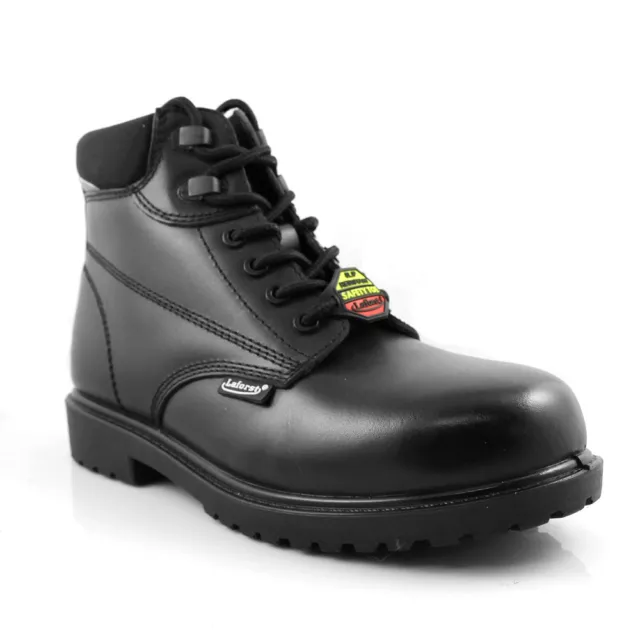 Laforst Boot Men Safety Toe Slip Resistant Black Work Leather Shoes Comfort 9419