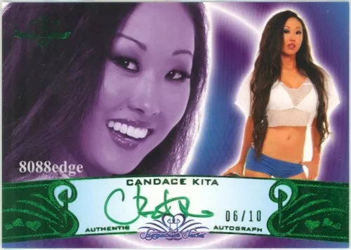 2010 Benchwarmer Signature Series Auto #56A: Candace Kita #6/10 Green Autograph