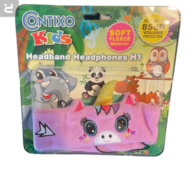 Contixo H1 Kids Soft Fleece On-Ear Headphones Warm Earphone, Unicorn Design
