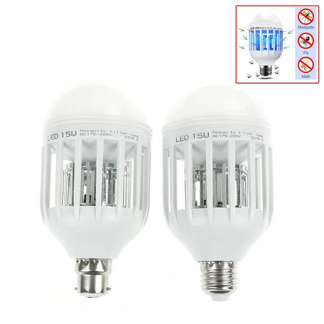 Moskiller Led Bulb LED BULB E27/B22 15W Anti-Mosquito Insect Zapper Flying Moths Killer ...