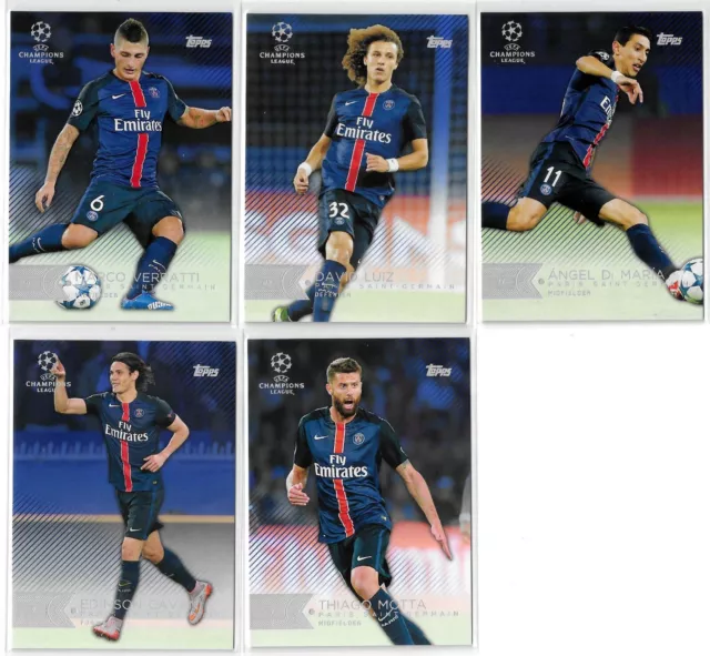 2015 Topps Champions League Showcase PARIS ST GERMAIN PSG 5x Blue SP Base Cards