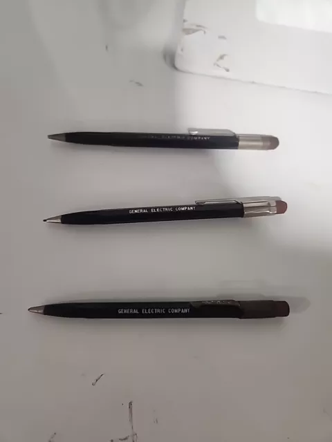 Lot Of 3 Vtg   General Electric Mechanical Pencils 2 Scripto 1? GC