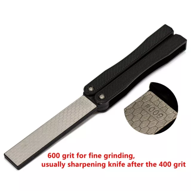 Pocket Folding Diamond Knife Sharpener Double-Sided 400 600 Grit Sharpening