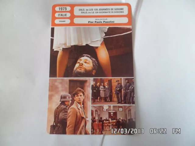 CARTE FICHE CINEMA 1975 SALO OU LES 120 JOURNEES DE SODOME Paolo Bonacelli