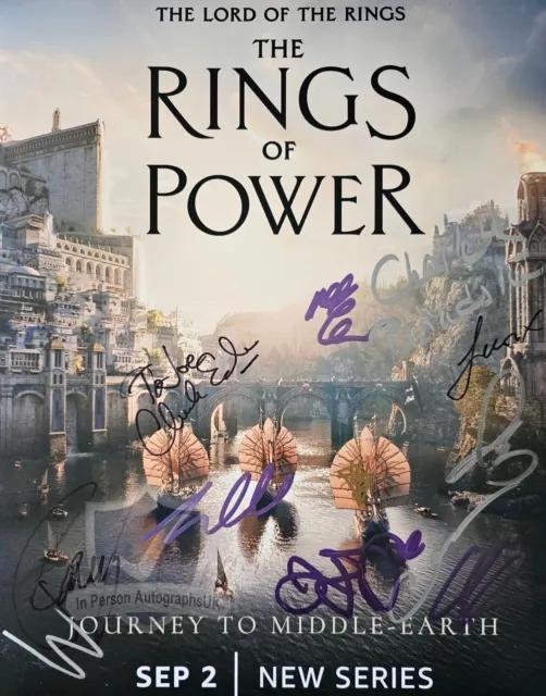 THE RINGS OF POWER Cast Signed 11x14 Photo OnlineCOA AFTAL