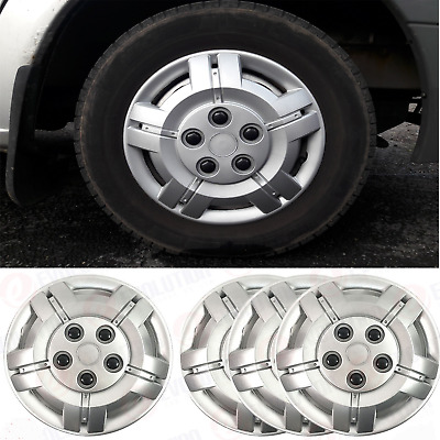 15" To Fit Fiat Scudo Wheel Covers Deep Dish Trims Hub Caps Domed Black Caps