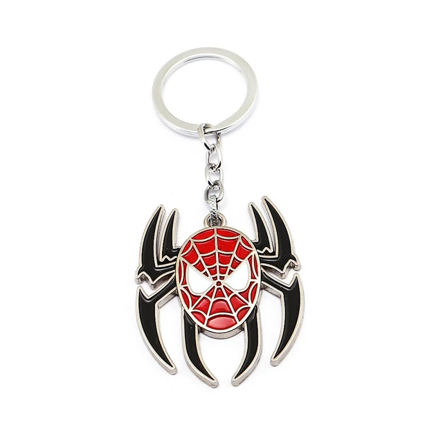 SPIDERMAN SPIDER & Face Logo Keychain Comics Films Superhero Jewelry