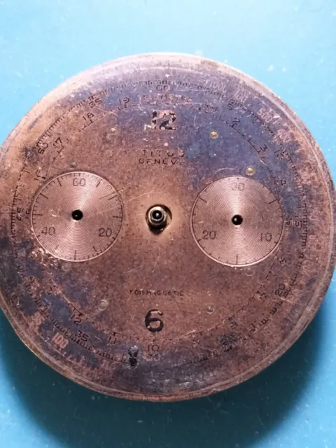 Authentic Titus Geneve Landeron chronograph watch movement for repair or parts.