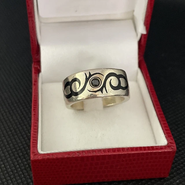 Bague Solitaire Pour Homme En Argent 925 - Diamant Champagne 8.60 Carats - Taille 7 - Neuf